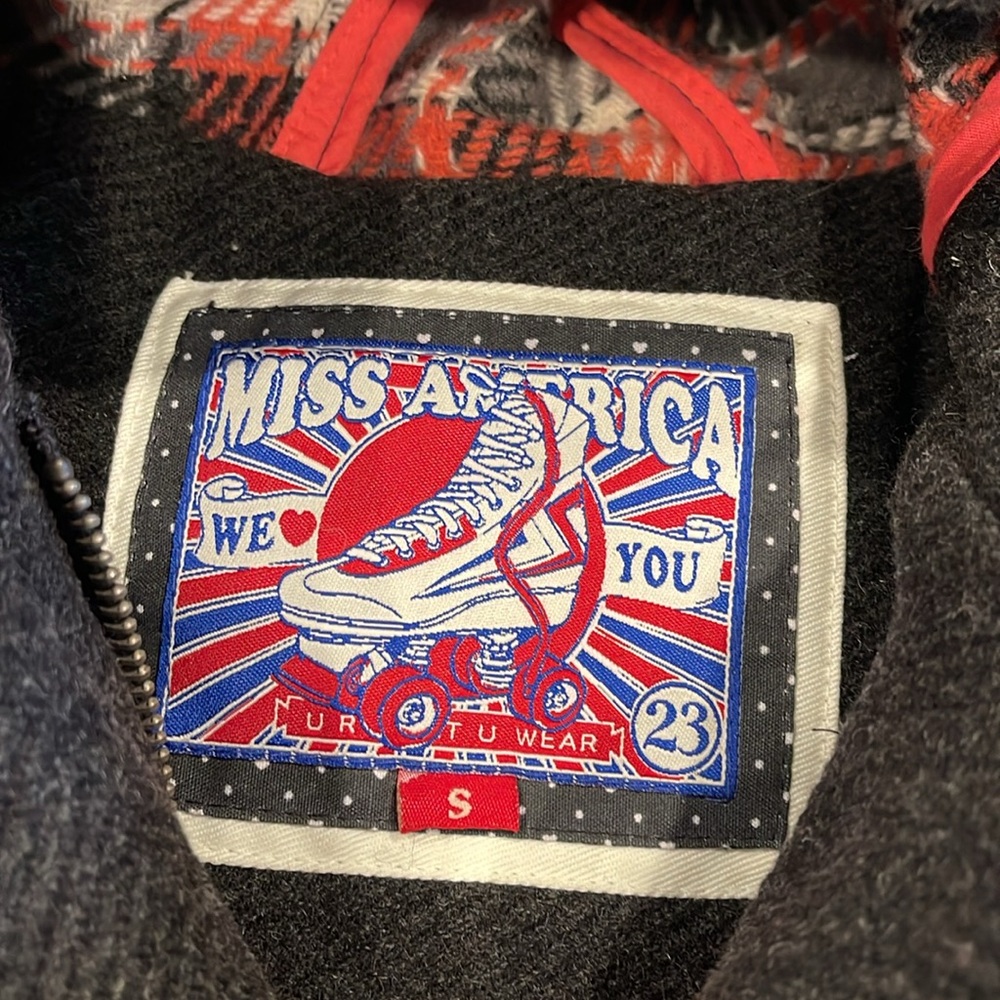 NOT FOR SALE_VTG-Miss America Skater wool hoodie coat SZ Small - Picture 2 of 13
